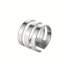 316L Stainless Steel 18k Plated Hallow Ring Customized Jewelry