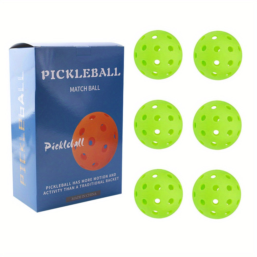 6pcs Outdoor Pickleball Balls with 40 Holes for Training