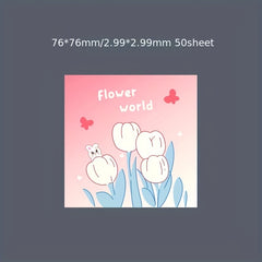 Flower Memo Pad Cartoon Student Note Stickers School Stationery