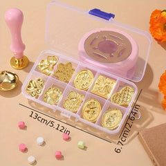 10pcs Seal Stamp Head Embossed Seal Head Retro Envelope Wax Seal Head
