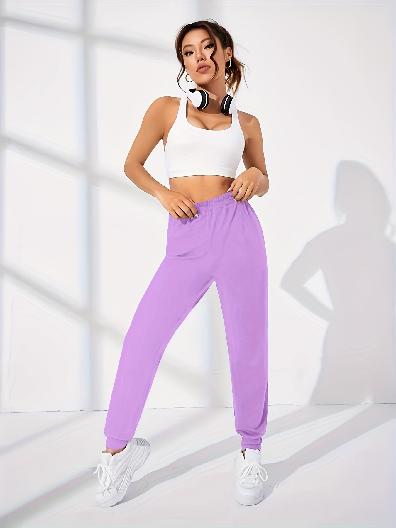 Elastic Waist Jogger Pants for Women