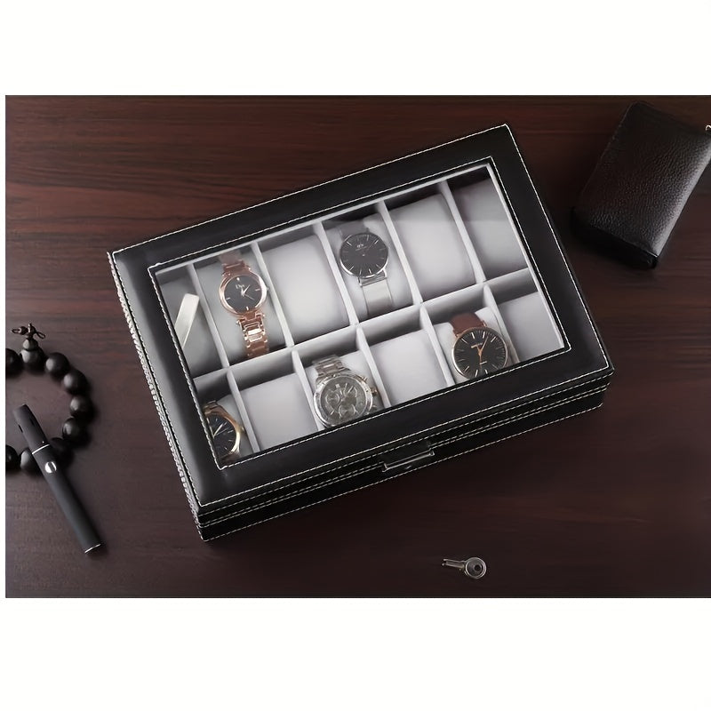 12 Slot Watch Display Storage Box with Soft Liner