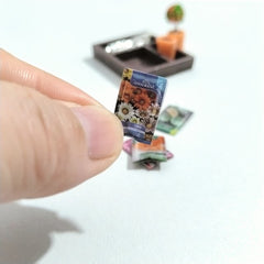 Mini Resin Dollhouse Gardening Set with Wood Base