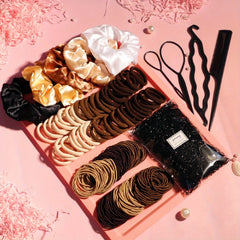 1159PCS Satin Scrunchie Elastic Hair Accessories Set Women