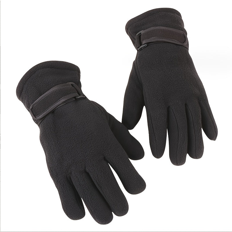 Warm Fleece Outdoor Cycling Gloves Thickened Windproof Ski Gloves