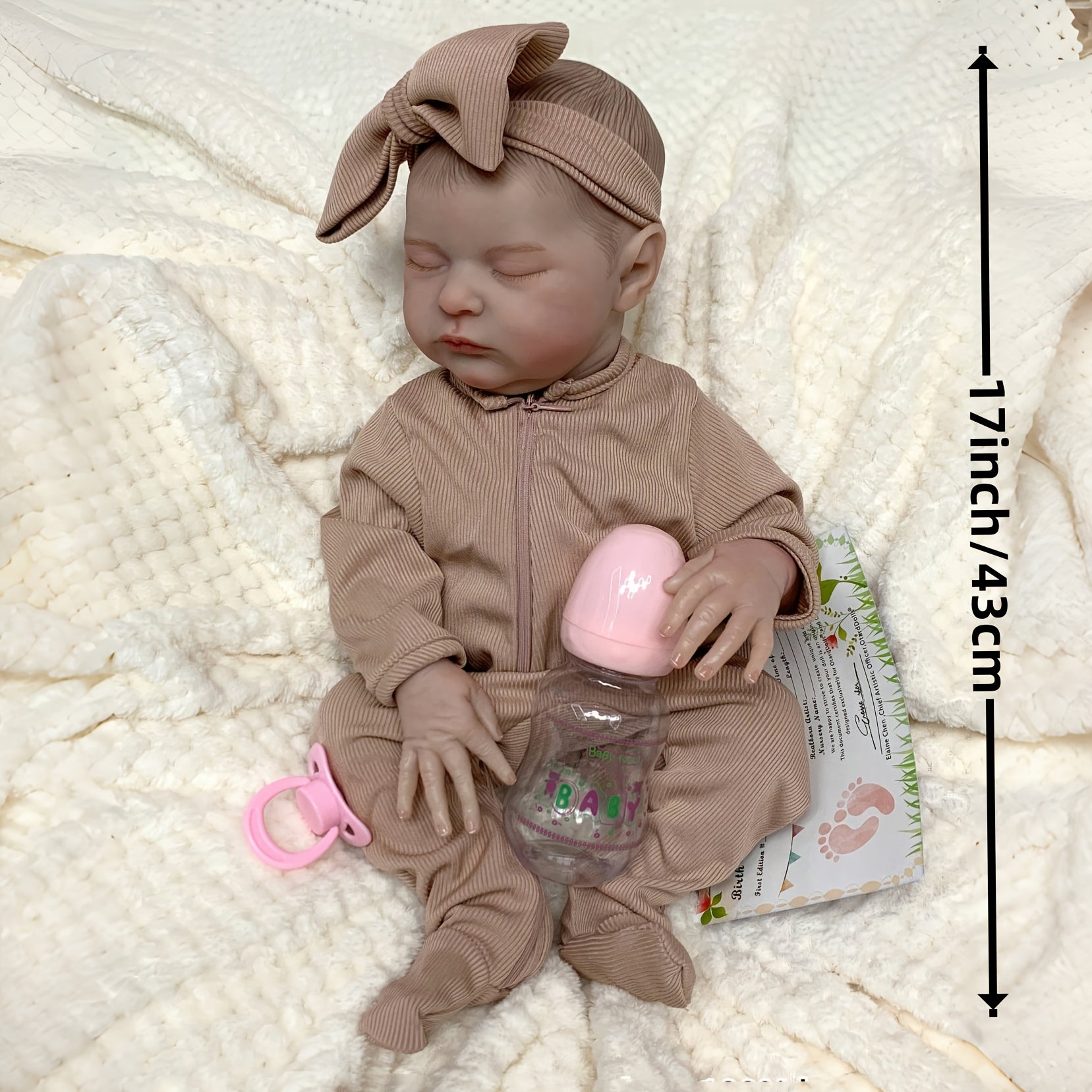 Soft Vinyl 3D Painted Sleeping Girl Reborn Baby Doll