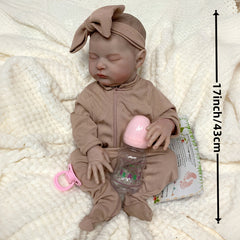 Soft Vinyl 3D Painted Sleeping Girl Reborn Baby Doll