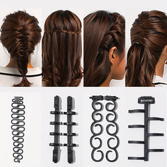 6pcs Women's Hair Braiding Tool Holder Donut Hair Accessories