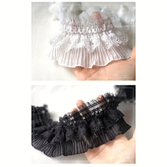 2 Yards Wide Stretch Lace Pleated Swing Curtain Babydoll Costume Fabric