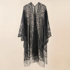 Solid Lace Cardigan Sunproof Shawl Casual Beach Cape
