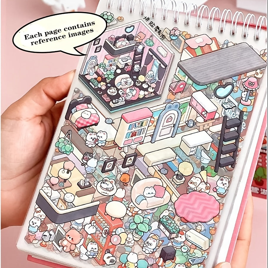 45pcs 3D Diorama Kit with Tweezers Various Styles Stickers for Scrapbooking