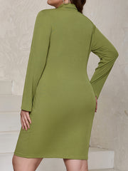 Casual Dress Women's Plus Solid Ruched Button Up Long Sleeve Shirt