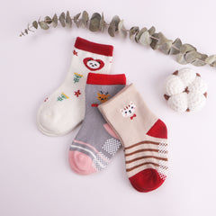 3 Pairs Cartoon Animal Floor Socks Keep Baby Safe & Comfortable