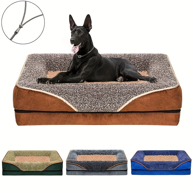 Large Dog Bed Waterproof Lining Non Skid Bottom Egg Foam Couch Bed