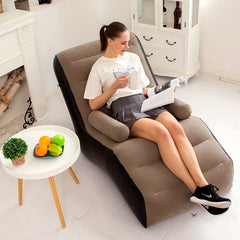 Inflatable Leisure Sofa Chair and Footstool Set for Home Entertainment