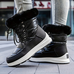 Women's Waterproof High Top Snow Boots Fleece Winter Warm Shoes
