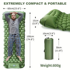 Double Self Inflating Sleeping Pad with Pillow for Camping
