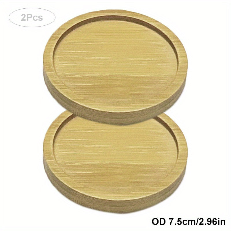 2pcs Bamboo Plant Saucer 6-8 Round Plant Pot Tray Planter Trays