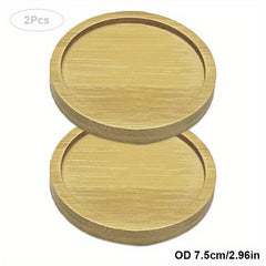 2pcs Bamboo Plant Saucer 6-8 Round Plant Pot Tray Planter Trays