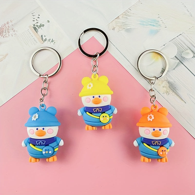 Baby Door Pendant Yellow Duck Keychain Couple Backpack Ornament