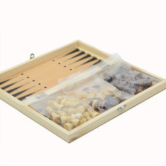 3 in 1 Chess Backgammon Checkers Set Solid Wood High Chess Wooden Chess