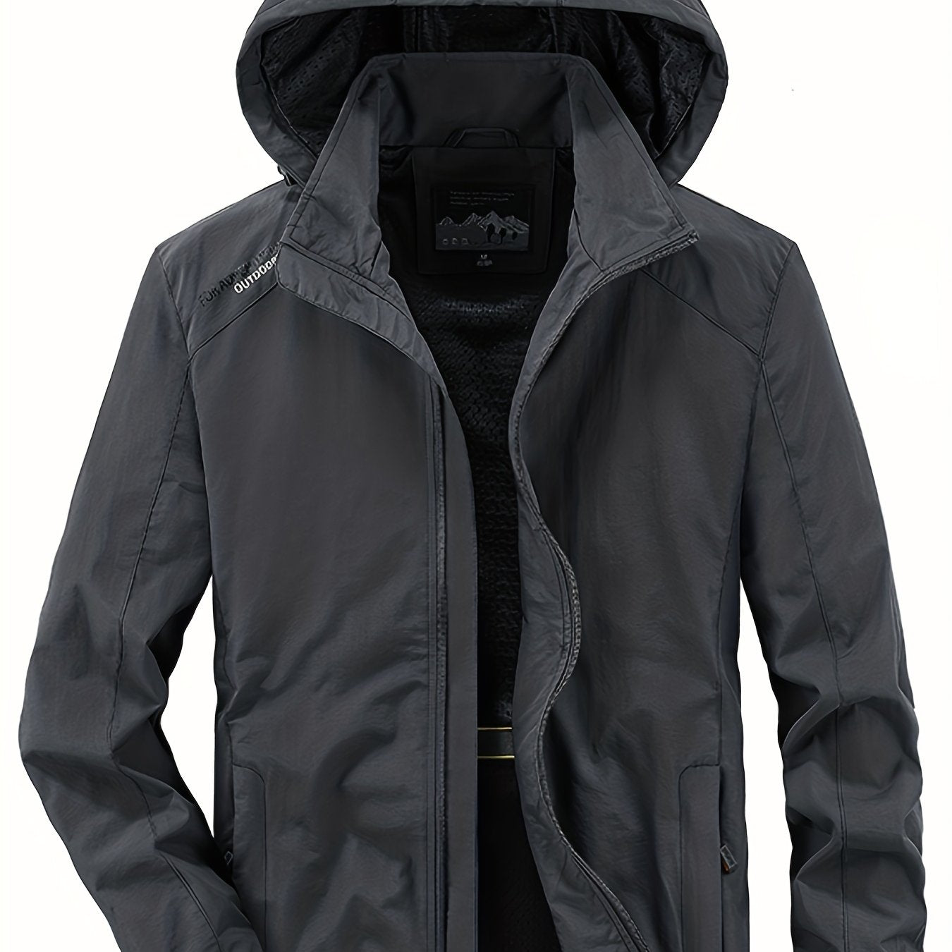 Men's Lightweight Hooded Windbreaker Jacket Zipper Coat