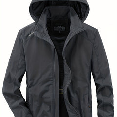 Men's Lightweight Hooded Windbreaker Jacket Zipper Coat