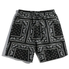 Retro Pattern Print Men's Breathable Shorts with Side Pockets