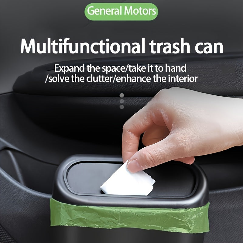 3PC Car Trash Can Side Hanging Large Capacity with Lid Storage Bucket