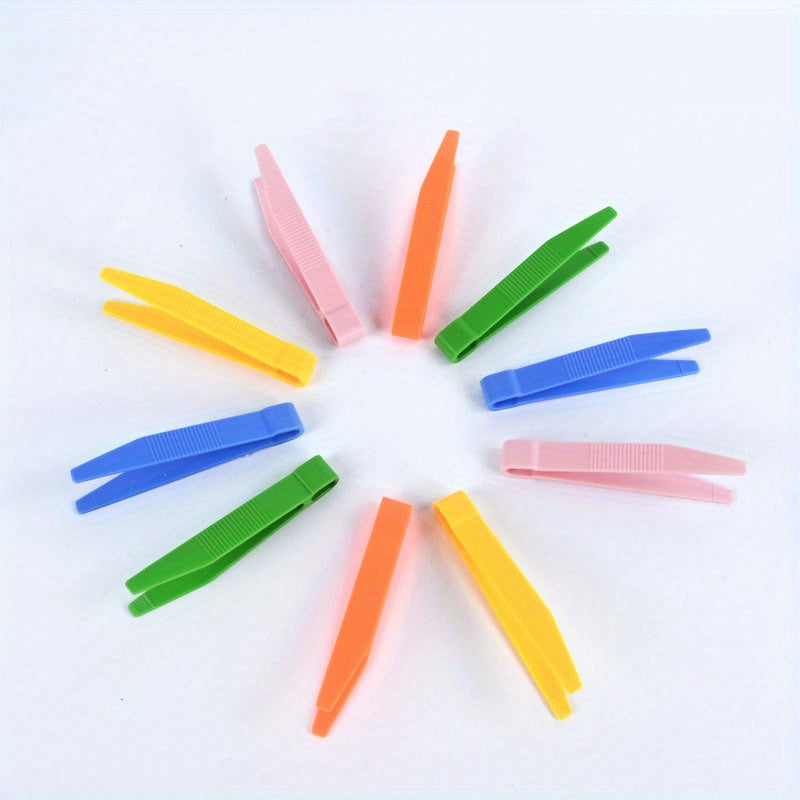 12pcs Plastic Clip Tweezers Insect & Plant Study Tool Set for Kids