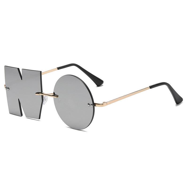 Alphabet Shape Party Sunglasses Rimless Beach Eyewear