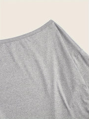  Solid Drop Shoulder Long Sleeve Top & Jogger Pants Outfits
