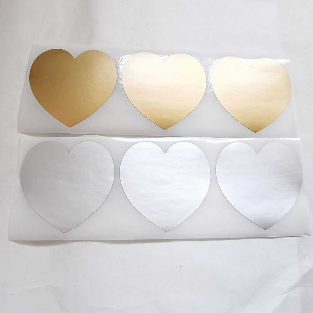 100pcs 50x50mm Heart Scratch Stickers Secret Message Wedding Game