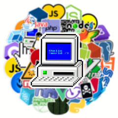 50pcs Cartoon Programming Graffiti Sticker Waterproof Laptop Cup Decal Set