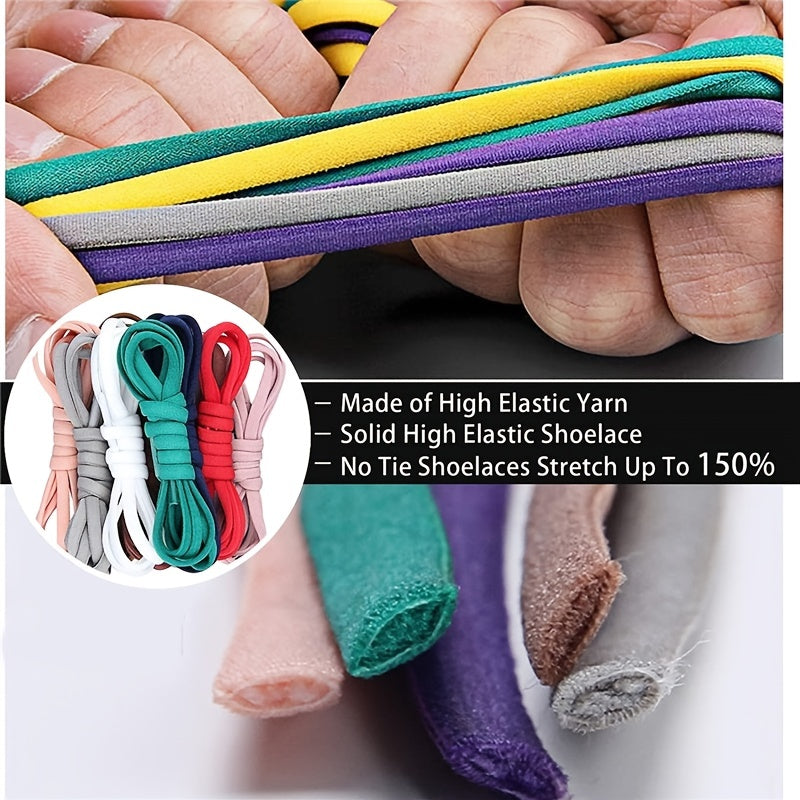 Elastic Laces Sneakers Round Shoelaces Without Ties Quick Shoelace
