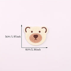 10pcs Colorful Bear Head Embroidery Patch DIY Clothing Accessories