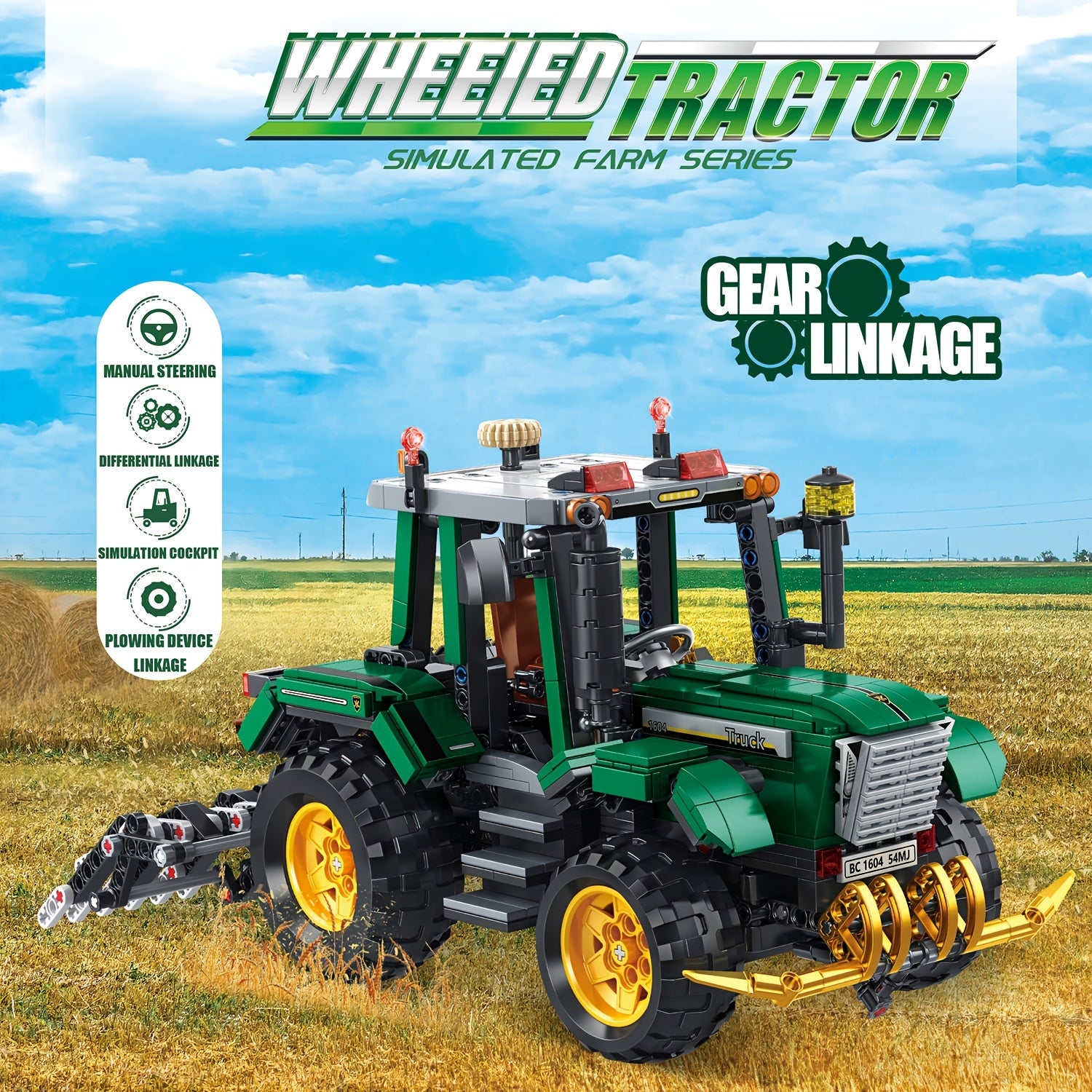 1204pcs Farm Tractor Building Blocks Set for Adults and Teens
