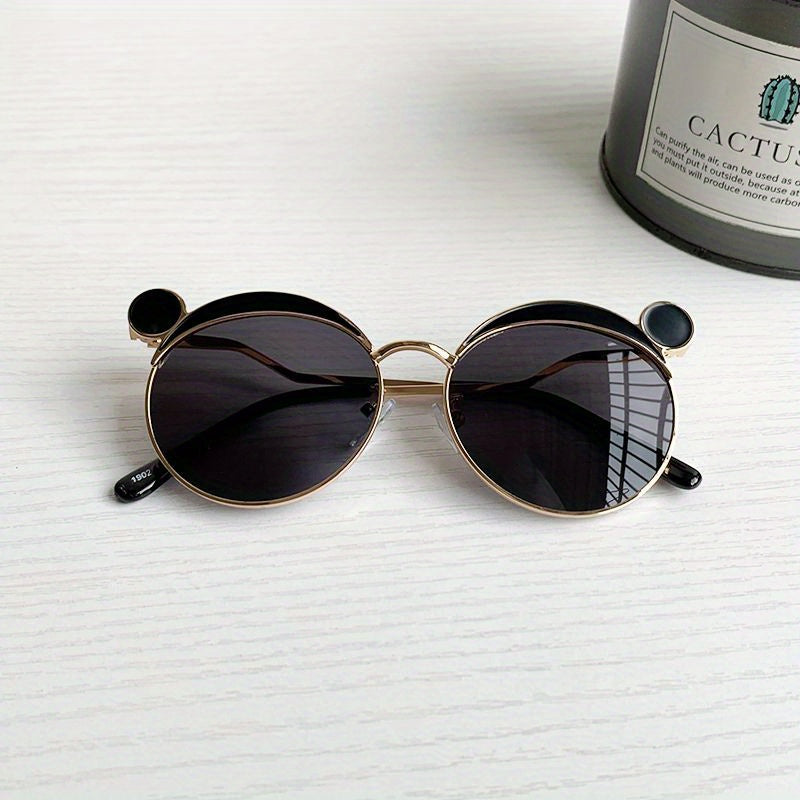 Y2K Round Ears Sunglasses Sun Protection Decorative Accessories