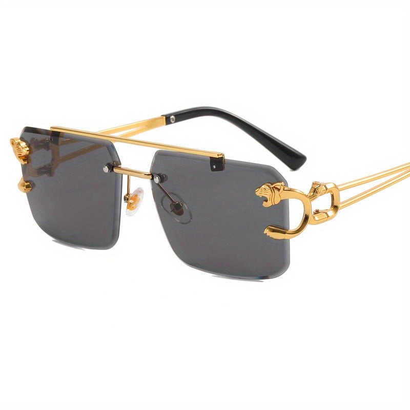 Retro Rimless Gradient UV400 Metal Sun Shades