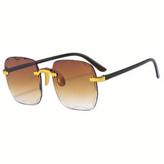 Large Rimless Sunglasses Gradient UV400 Sun Shades Glasses