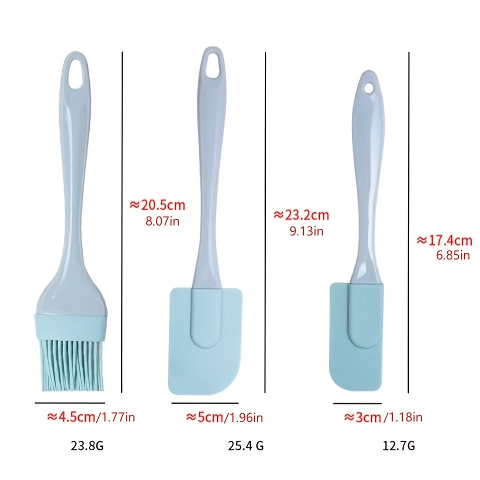 Set Of 3 High Temp Cake Cream Spatula Scraper & Brush