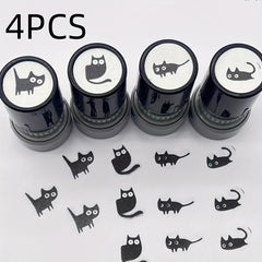 4pcs Cartoon Cat Pattern Stamps for Kids