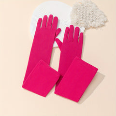 Skinny Long Satin Bridal Gloves Wedding Dress Accessories