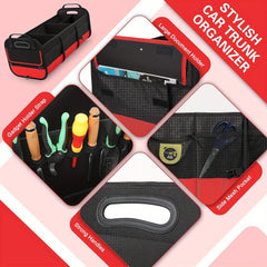 Large Trunk Organizer For Car Collapsible Compartment Car Trunk Organizer