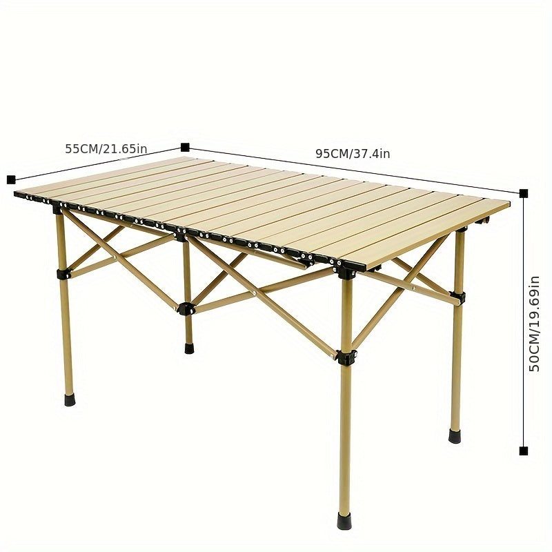 Carbon Steel Roll Up Table Outdoor Camping Folding Table Portable Barbecue Table