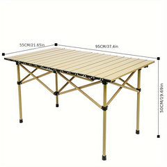 Carbon Steel Roll Up Table Outdoor Camping Folding Table Portable Barbecue Table