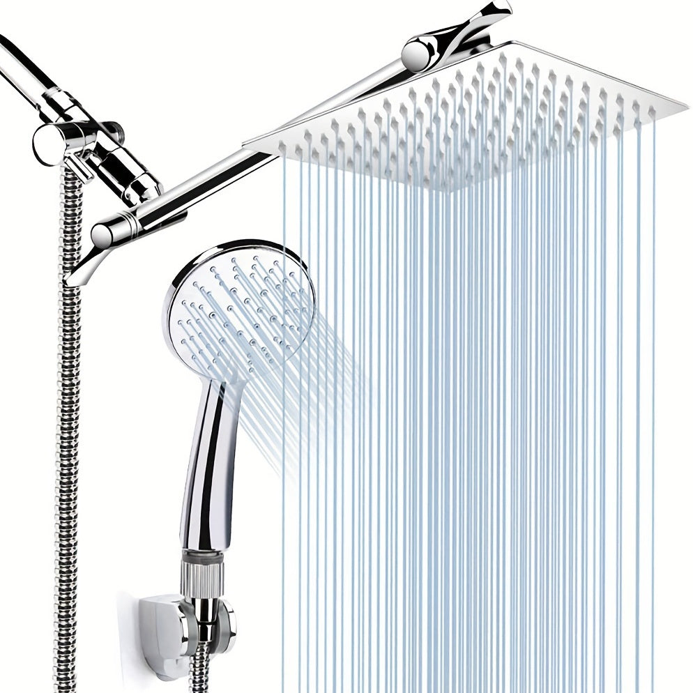 8'' Stainless Steel Rainfall Shower Head with Extension Arm
