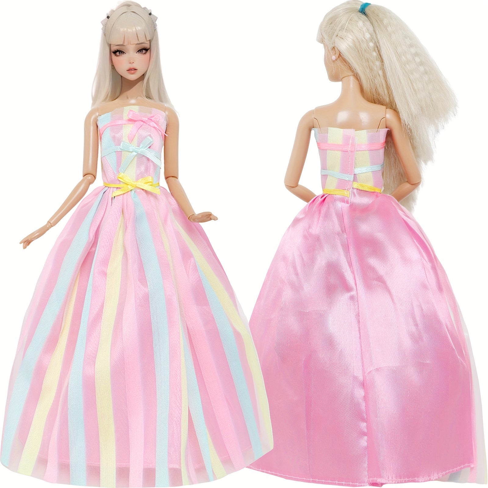 Doll Wedding Dress Lace Princess Party Prom Dress for 11.5-Inch Doll