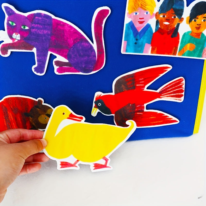 11pcs Brown Bear What Do You See Felt Cloth Sticker Book Theater Props