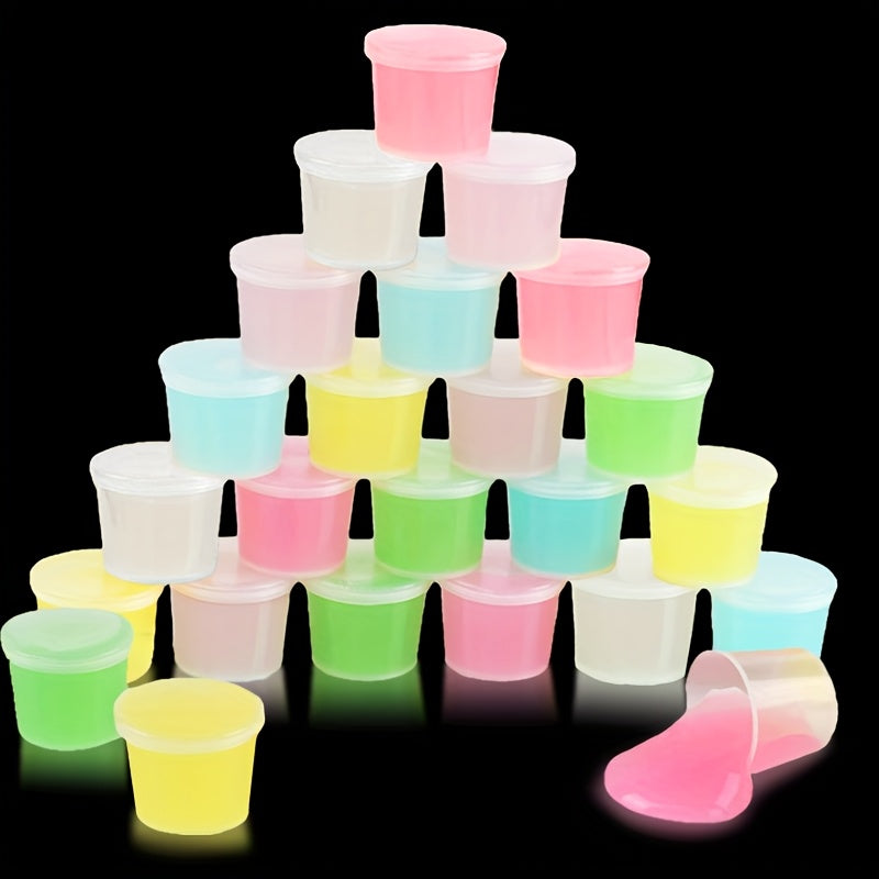 Glow Slime Crystal Clay Toy Set Stretchable Slime Colorful Clay Birthday Gift